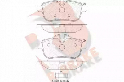 R BRAKE rb2012 -  Комплект тормозных колодок, дисковый тормоз
